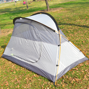 户外单人帐篷涂硅双层双门防水透气露营徒步帐铝杆舒适轻便