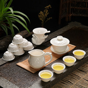 家用冰裂釉紫砂整套茶具套装 盖碗配件 陶瓷功夫茶具套组LOGO订做