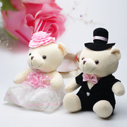 情侣婚纱熊泰迪熊压床娃娃一对车头装饰毛绒玩具结婚礼物婚庆