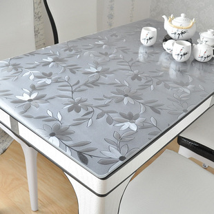 加厚pvc餐桌布，防水防油耐高温免洗茶几垫塑料，桌布透明磨砂水晶板
