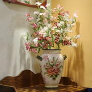 美式欧式花瓶田园风格手工彩绘复古怀旧花瓶艺术创意摆件干花装饰