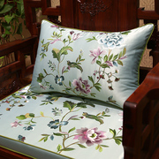 中式花鸟刺绣红木沙发坐垫圈椅罗汉床加厚海绵防滑座垫套定制