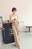 泰国潮牌2021白色抹胸吊带，高腰阔腿长裤两件套装，多少爱都不要同款