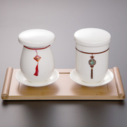 惜物造子衿情侣对杯，中国元素文化创意，陶瓷杯子套装送朋友礼物
