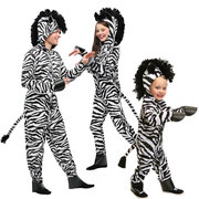 成人儿童幼儿万圣节舞台表演服装 COS非洲野生斑马装扮扮演亲子装