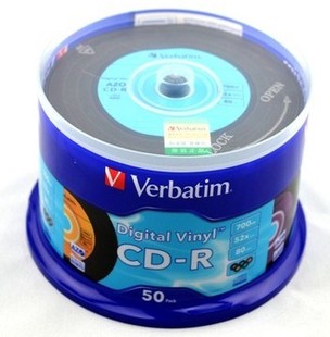 威宝 水蓝盘 AZO染料 五彩黑面蓝釉 CD-R 光盘 52速 50片桶装