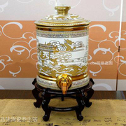 冷水壶陶瓷家用带龙头无过滤陶瓷，储水罐储水缸饮水机果汁桶茶水缸