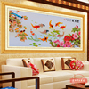 丝带绣挂画客厅卧室大幅欧式花卉套件立体绣赏鱼图牡丹图