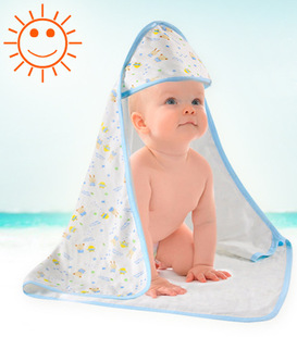 婴儿抱被夏季薄款四层纱布婴儿抱毯新生儿，纯棉包被家政月嫂培训