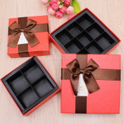 4/9格大红色手工巧克力包装盒 糖果盒 婚庆盒 费列罗盒子情人节送