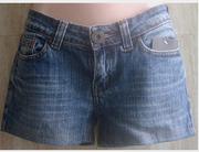 单件裤装7457小码水磨，蓝色磨白显旧休闲牛仔，热裤短裤
