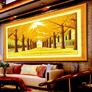 精准印花蒙娜丽莎十字绣黄金，满地全景2米2.5米客厅风景刺绣大画