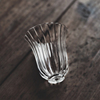 透明玻璃茶杯日本手工水晶，耐热花瓣琉璃杯白酒杯(白酒杯)闻香杯功夫茶具