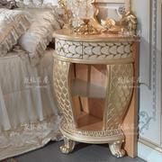 别墅卧室柜子法式公主床头柜，宫廷欧式金箔，色储物柜彩绘床边柜定制