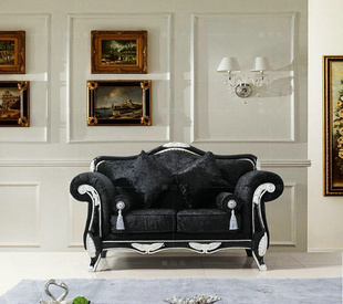 欧式实木沙发古典布艺三人位客厅小户型123组合沙发美容院沙