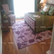 紫色美式乡村欧式田园叶子，玄关床边厨房地垫，客厅沙发茶几地毯定制