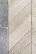 白橡木(白橡木)鱼骨拼纯实木地板菱形拼白色，锯齿纹北欧浅灰色木蜡油地板