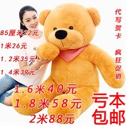 毛绒玩具泰迪熊公仔布娃娃玩偶大号1.6米1.8抱抱熊大熊生日礼物女
