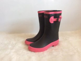 女士雨鞋中筒夏季水靴天然橡胶，韩国轻便防水雨靴，平跟时尚防滑水鞋