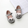 英国BerfeA猫猫兔款女童鞋卡通真皮鞋儿童学步鞋软橡胶底防刮