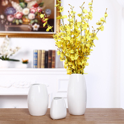 现代简约白色陶瓷花瓶摆件 客厅卧室装饰品 插花花艺水培养花花器
