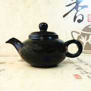 天然墨玉茶具活磁黑绿玉，茶壶墨绿玉蛇纹，石玉茶杯子酒具工艺