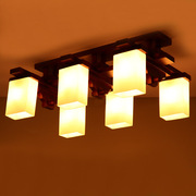 美式乡村复古实木吸顶灯客厅灯中式仿古餐厅灯地中海卧室灯具