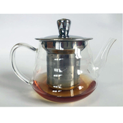 创杰花茶壶不锈钢过滤内胆耐热高硼硅玻璃茶具泡茶器养生壶350ml