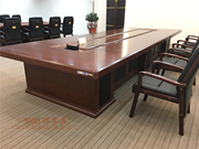 广东h01办公家具5-8米条形，会议桌椅组合实木皮油漆会议台