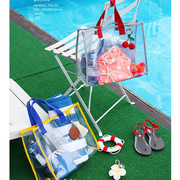 旅行手提简约海边泳池沙滩包透明(包透明)防水包大容量游泳用品收纳整理袋