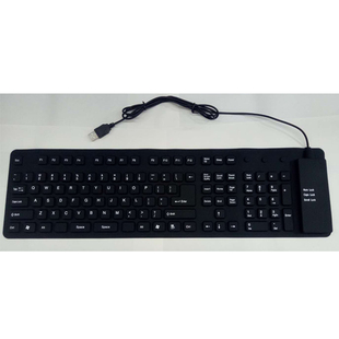 usb109键防水折叠硅胶软键盘无声静音，有线笔记本电脑迷你