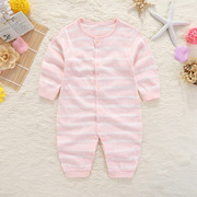 婴儿连体衣服夏季3-6个月长袖，薄款空调服宝宝哈衣夏天睡衣爬爬服