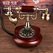 悦旗电话机座机家用时尚创意，办公固定固话，欧式仿古复古实木电话机