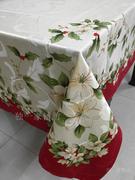 圣诞旋律餐桌台布欧式时尚贡缎提花家用奢华桌布美式乡村桌台盖布