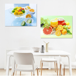 餐厅装饰画小清新水果，现代简约墙壁画无框画单幅，创意个性餐厅挂画