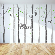 9棵树超大尺寸树林墙贴客厅卧室电视沙发背景墙装饰自粘环保贴纸