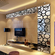 亚克力立体镜面墙贴客厅，沙发电视电视背景，大型圆圈水晶装饰艺术镜