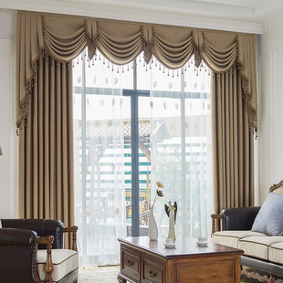加厚窗帘全遮光卧室防晒布料隔热现代简约欧式客厅阳台窗帘布窗纱