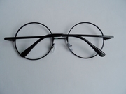 大圆形金属镜架眼镜框无镜片，装饰镜时尚经典款金银色黑色框男女