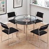 商务接待桌钢化玻璃餐桌简约办公休闲咖啡桌洽谈桌椅组合一桌四椅