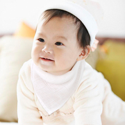 婴儿纱布口水巾棉纱三角巾，0-1-2岁宝宝围巾，夏季薄款竹纤维