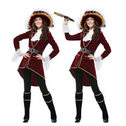 万圣节狂欢节年会派对聚会舞会加勒比豪华成人性感女海盗船长服装