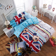 全棉儿童三件套学生宿舍单人床单0.9米大嘴猴卡通男女孩床上用品