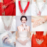 韩式白色结婚手套衣纱夫人
