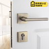 台湾依佰利青古铜门锁，美式室内方形门把手简欧式卧室金色静音门锁