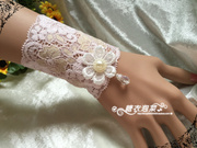 女唯美蕾丝手腕，环疤痕纹身遮盖宽手环带，松紧护腕手链手套