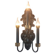 欧式铁艺3头蜡烛壁灯美式简约背景墙床头灯过道，镜前灯具led长壁灯