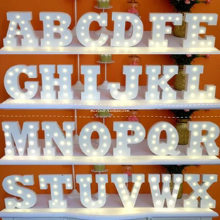 MARRY ME字母拼字灯求婚白色字母灯甜品台橱窗装饰派对LED灯装饰