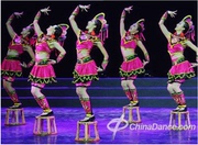 彝族鸡冠帽舞台表演舞蹈演出服女装夏日里的滴滴调少数民族服装