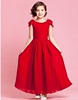 儿童婚纱礼服大童钢琴演出服装，花童公主裙，纱裙女童晚礼服红色
